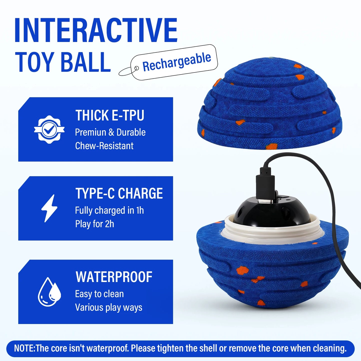 Interactive Moving Dog Ball – Rechargeable, Durable Toy for Active & Bored Dogs