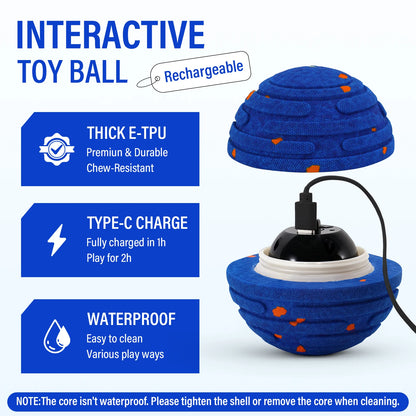 Interactive Moving Dog Ball – Rechargeable, Durable Toy for Active & Bored Dogs
